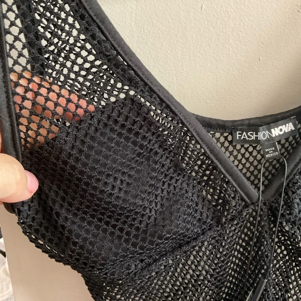 Fashion Nova Don’t Get Caught Up Black Fishnet Bodysuit - Picture 8 of 15